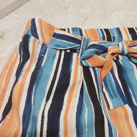 EXTRA LARGE WOMENS BARREL LEG CASUAL PANTS WITH POCKETS AND WAIST TIE - Picture 8 of 13